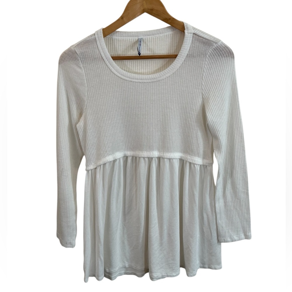 Planet Motherhood Maternity White Babydoll Top/Shirt/Blouse Size M